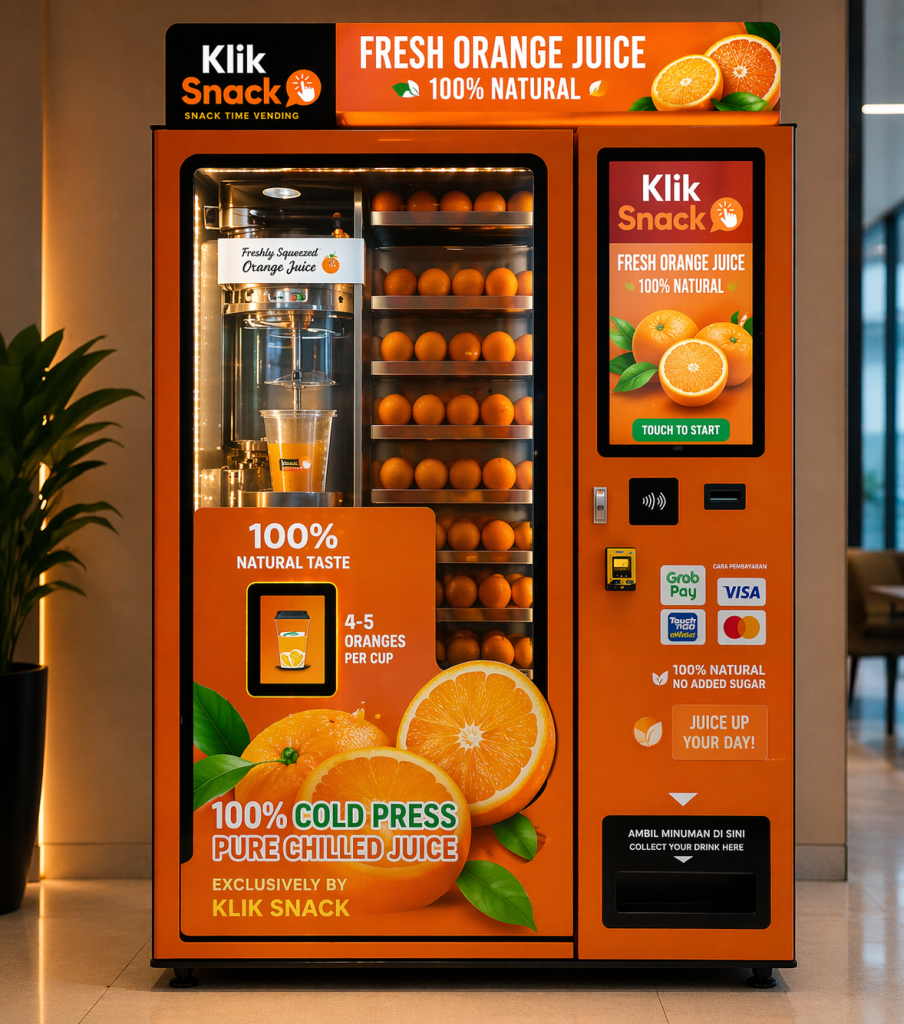 kliksnack fresh orange juice vending machine juztsam